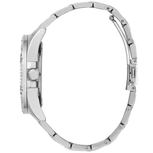 gw0464l1 guess watch women crystals silver dial metal stainless steel strap quartz battery analog crystal queen 4