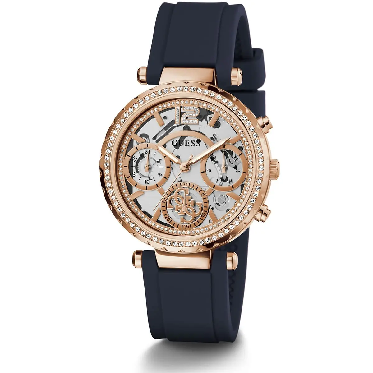 gw0484l2 guess watch women blue dial rubber strap quartz battery analog solstice 3 gw0484l2 guess watch women blue dial rubber strap quartz battery analog solstice 3
