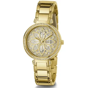gw0528l2 guess watch women gold dial metal stainless steel golden strap quartz battery analog crystals lily 3