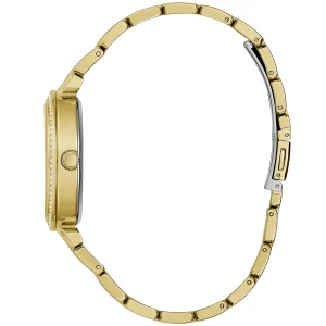 gw0528l2 guess watch women gold dial metal stainless steel golden strap quartz battery analog crystals lily 5