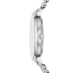 mk4338 michael kors watch women silver dial metal stainless steel mesh strap quartz battery analog three hand pyper 6