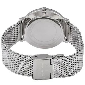 mk4338 michael kors watch women silver dial metal stainless steel mesh strap quartz battery analog three hand pyper 8