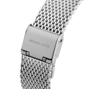 mk4338 michael kors watch women silver dial metal stainless steel mesh strap quartz battery analog three hand pyper 9