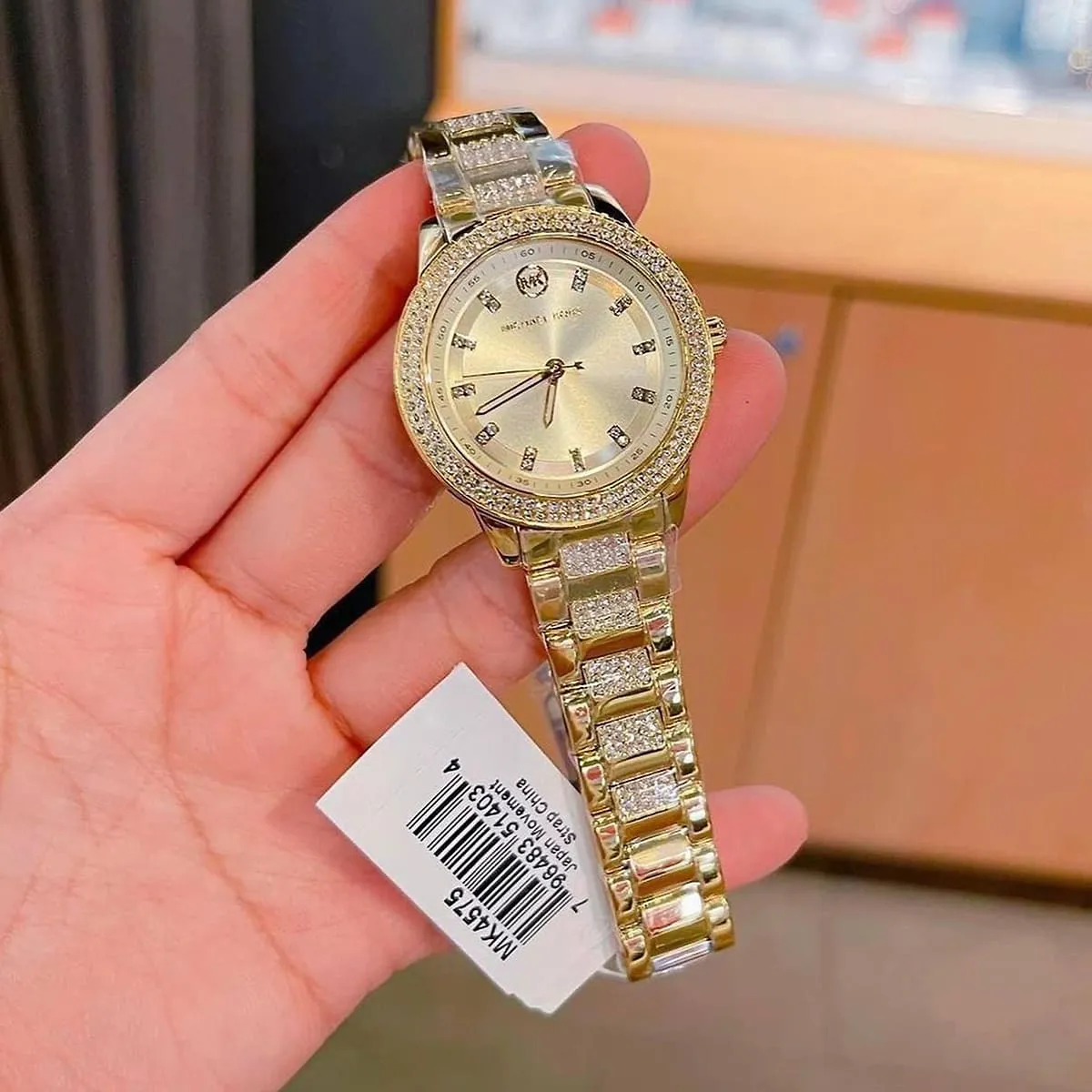 mk4575 michael kors watch women crystals gold dial metal stainless steel golden strap quartz battery analog three hand tibby 5 mk4575 michael kors watch women crystals gold dial metal stainless steel golden strap quartz battery analog three hand tibby 5