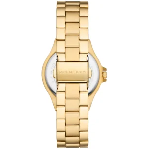 mk7278 michael kors watch women crystals white dial metal stainless steel gold strap quartz battery analog three hand lennox 8
