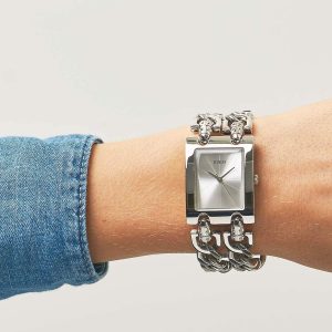 w1117l1 guess watch women silver metal mod heavy metal hand 9