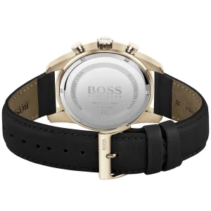 1513783 hugo boss watch men blue dial leather black strap quartz battery analog chronograph skymaster 3