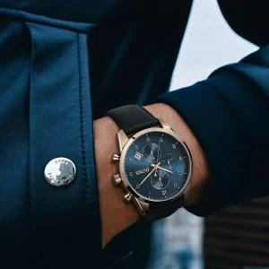 1513783 hugo boss watch men blue dial leather black strap quartz battery analog chronograph skymaster 9