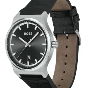 1514075 original hugo boss candor men watch black dial leather strap egypt 2