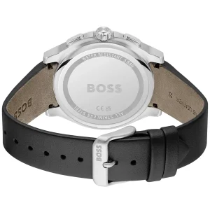 1514188 hugo boss watch men black dial leather strap quartz battery analog chronograph peak 3