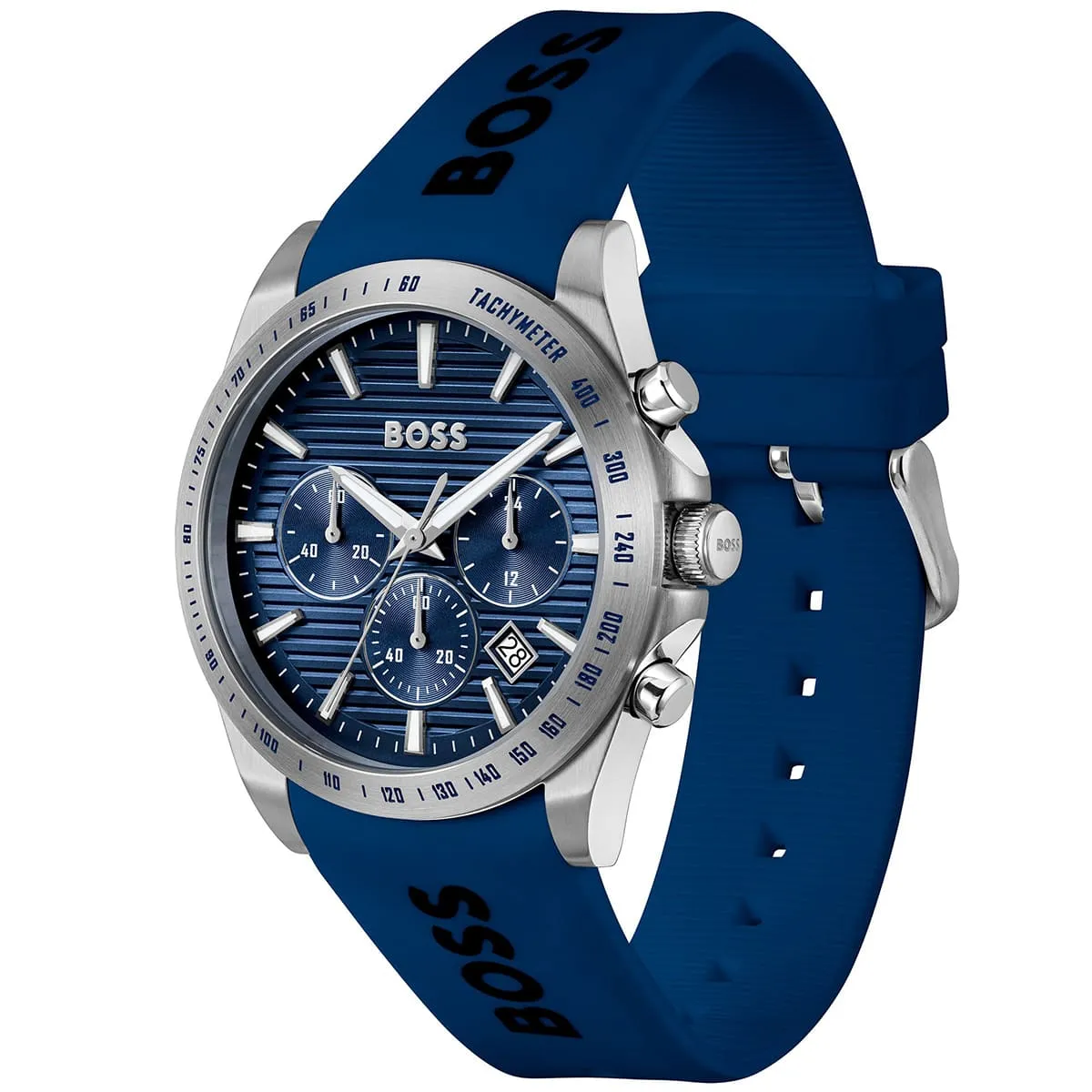 1514239 hugo boss watch men blue dial rubber strap quartz battery analog chronograph strike 2 1514239 hugo boss watch men blue dial rubber strap quartz battery analog chronograph strike 2