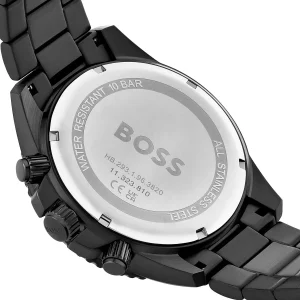 1514258 hugo boss watch 10bar 330ft men two tone black dial metal stainless steel strap quartz battery analog chronograph admiral 4