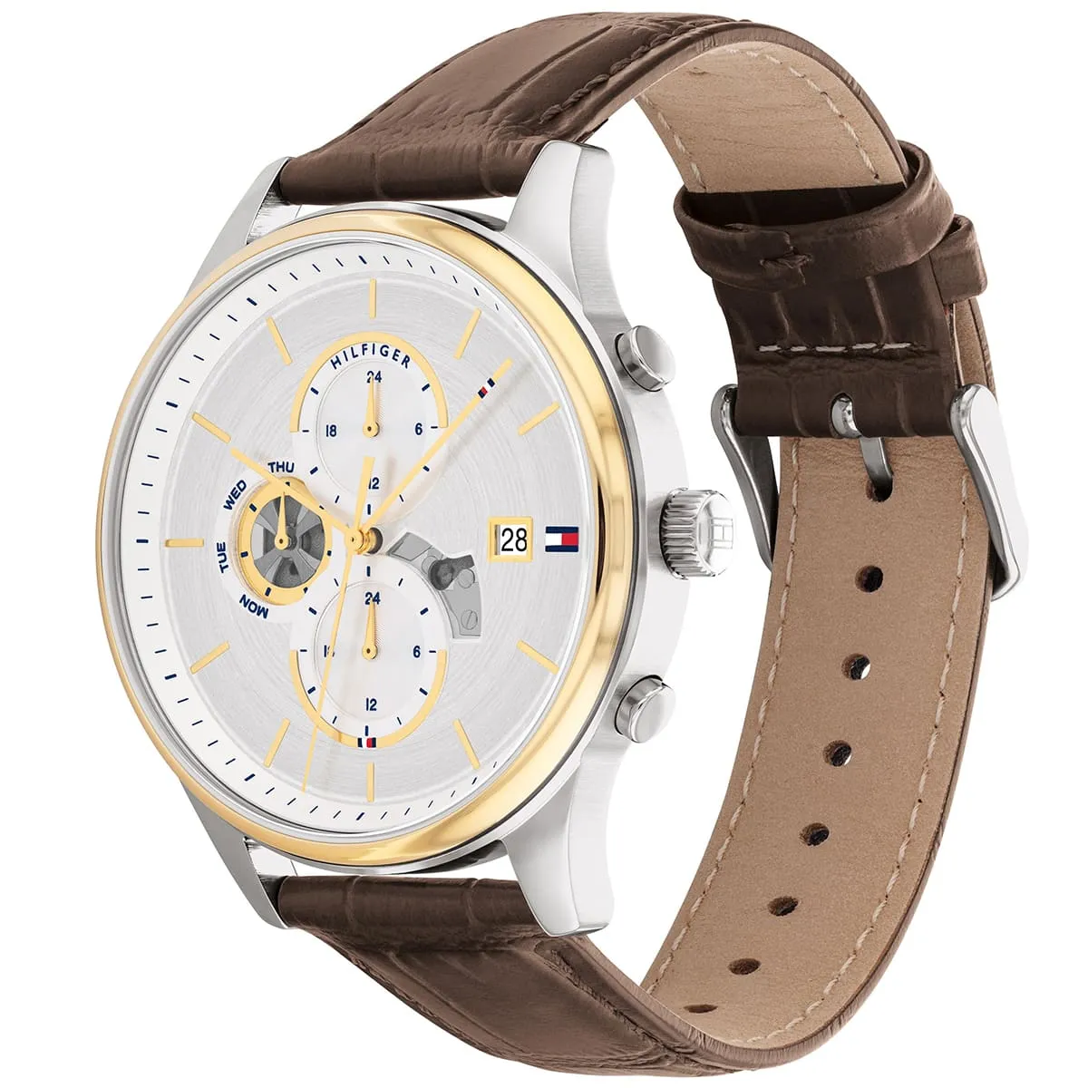 1710501 tommy hilfiger watch men silver dial leather brown strap quartz battery analog weston 3 1710501 tommy hilfiger watch men silver dial leather brown strap quartz battery analog weston 3