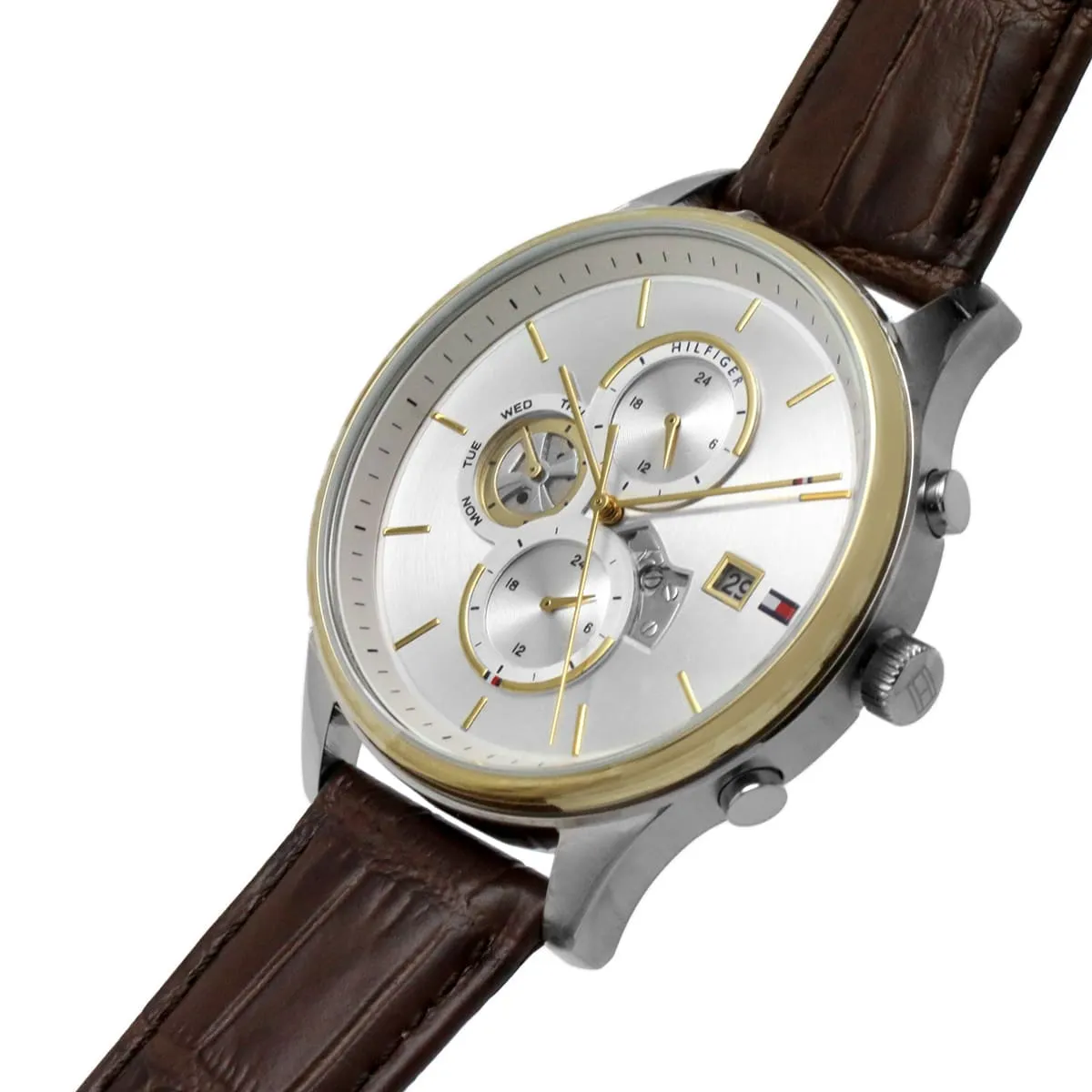 1710501 tommy hilfiger watch men silver dial leather brown strap quartz battery analog weston 4 1710501 tommy hilfiger watch men silver dial leather brown strap quartz battery analog weston 4