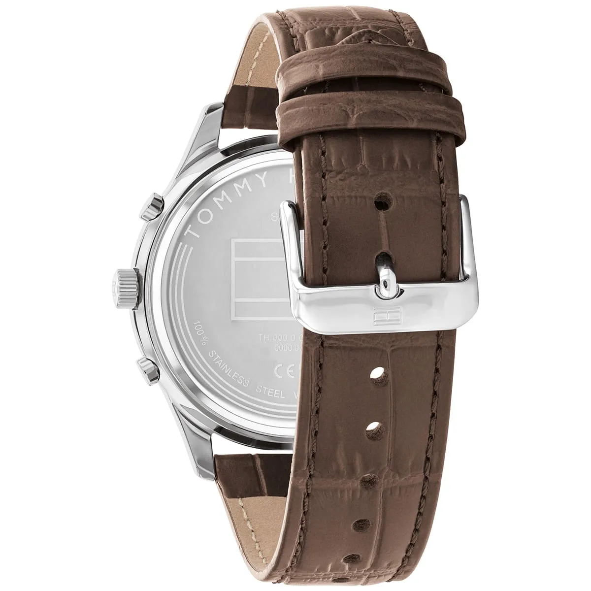 1710501 tommy hilfiger watch men silver dial leather brown strap quartz battery analog weston 6 1710501 tommy hilfiger watch men silver dial leather brown strap quartz battery analog weston 6