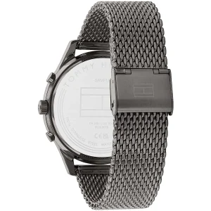 1710506 tommy hilfiger watch men black dial mesh metal stainless steel gray strap quartz battery analog weston 3