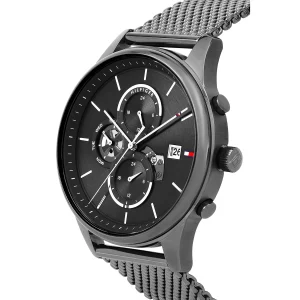 1710506 tommy hilfiger watch men black dial mesh metal stainless steel gray strap quartz battery analog weston 5