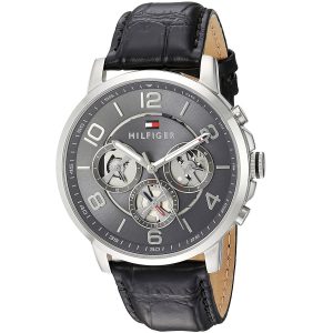 1791289 tommy hilfiger watch men black leather keagan 2