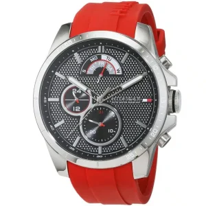 1791351 tommy hilfiger watch men black dial rubber red strap quartz analog day date month decker 2 768x768.jpg