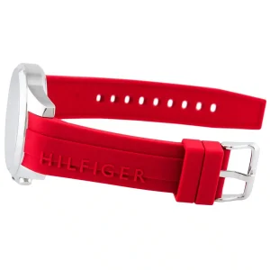 1791351 tommy hilfiger watch men black dial rubber red strap quartz analog day date month decker 5.jpg