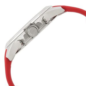 1791351 tommy hilfiger watch men black dial rubber red strap quartz analog day date month decker 6