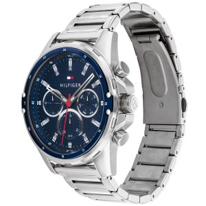 1791788 tommy hilfiger watch men blue dial stainless steel metal silver strap quartz analog day date month mason 2