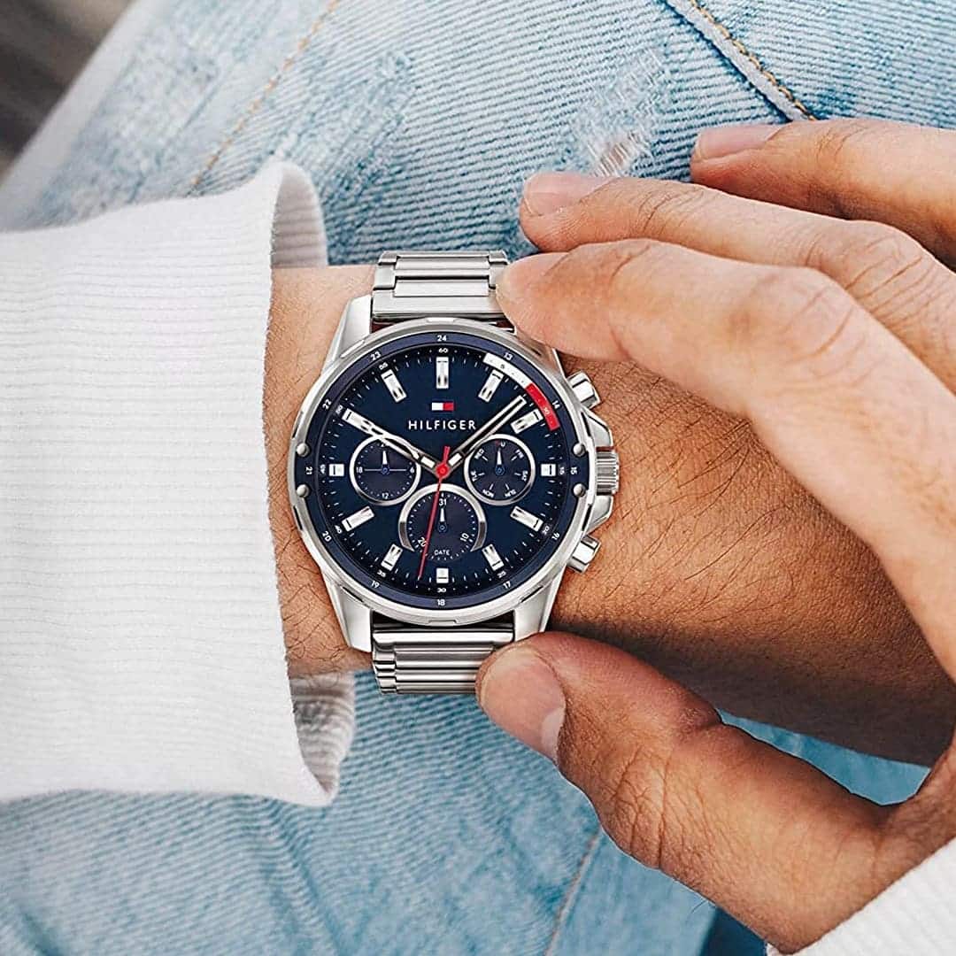 1791788 tommy hilfiger watch men blue dial stainless steel metal silver strap quartz analog day date month mason 6 1791788 tommy hilfiger watch men blue dial stainless steel metal silver strap quartz analog day date month mason 6