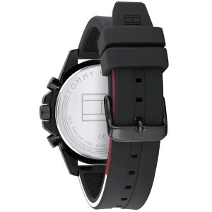 1791793 tommy hilfiger watch men black dial rubber strap quartz analog day date month mason 3