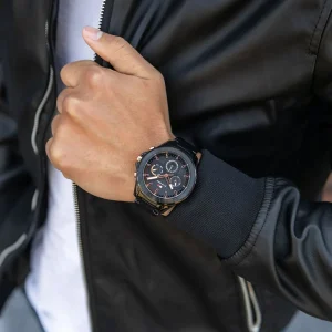 1791858 tommy hilfiger watch men black dial metal stainless steel strap quartz battery analog aiden 12