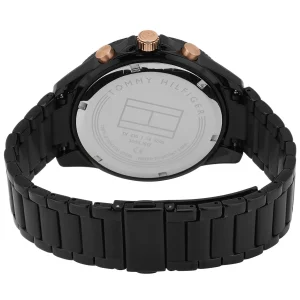 1791858 tommy hilfiger watch men black dial metal stainless steel strap quartz battery analog aiden 3