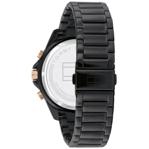 1791858 tommy hilfiger watch men black dial metal stainless steel strap quartz battery analog aiden 6