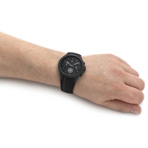 1791861 tommy hilfiger watch men black dial rubber strap quartz battery analog monthly weekly date aiden 11