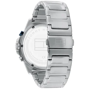 1791932 tommy hilfiger watch men blue dial metal stainless steel silver strap quartz battery analog harley 3