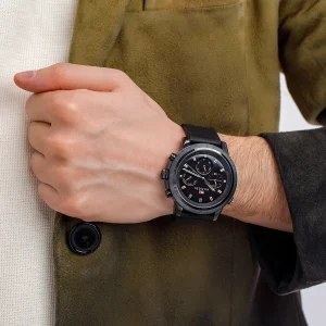 1792110 tommy hilfiger watch men black dial leather strap quartz analog troy 6