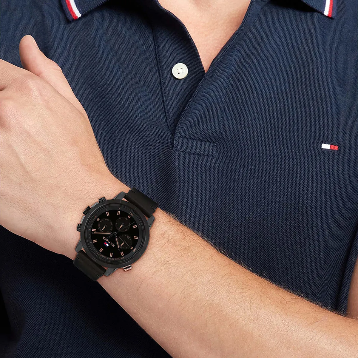 1792110 tommy hilfiger watch men black dial leather strap quartz analog troy 8 1792110 tommy hilfiger watch men black dial leather strap quartz analog troy 8