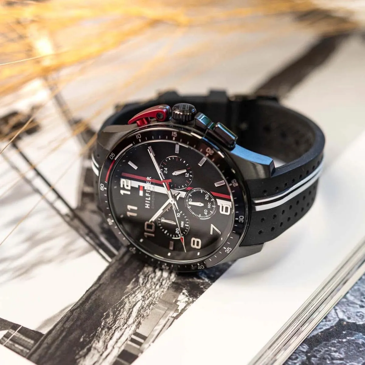 1792168 tommy hilfiger watch chronograph men black dial rubber strap quartz analog bank 5 1792168 tommy hilfiger watch chronograph men black dial rubber strap quartz analog bank 5