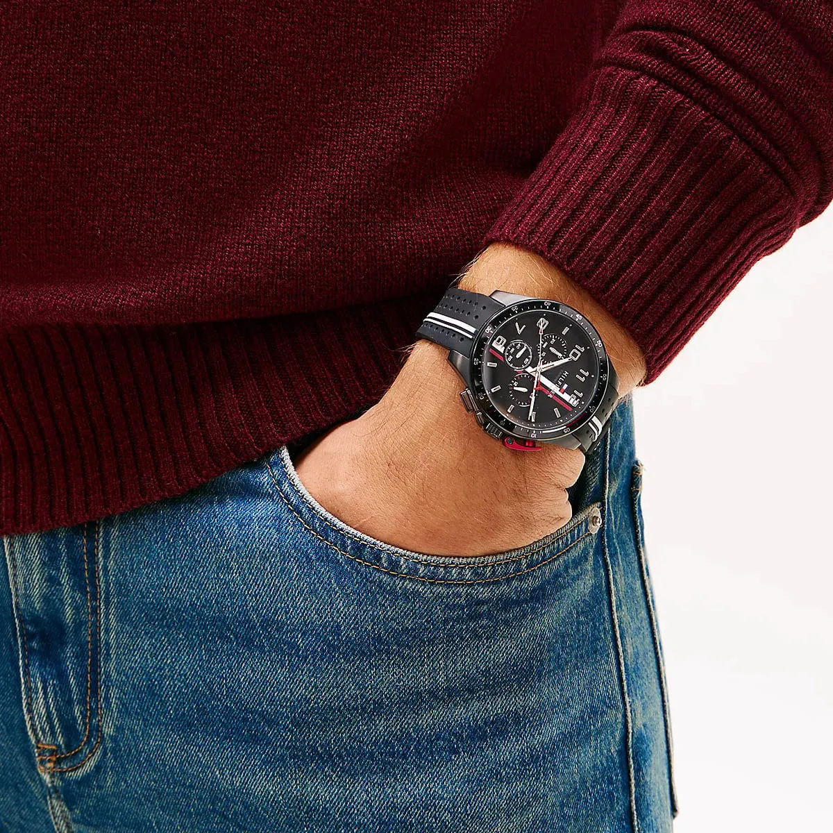 1792168 tommy hilfiger watch chronograph men black dial rubber strap quartz analog bank 8 1792168 tommy hilfiger watch chronograph men black dial rubber strap quartz analog bank 8