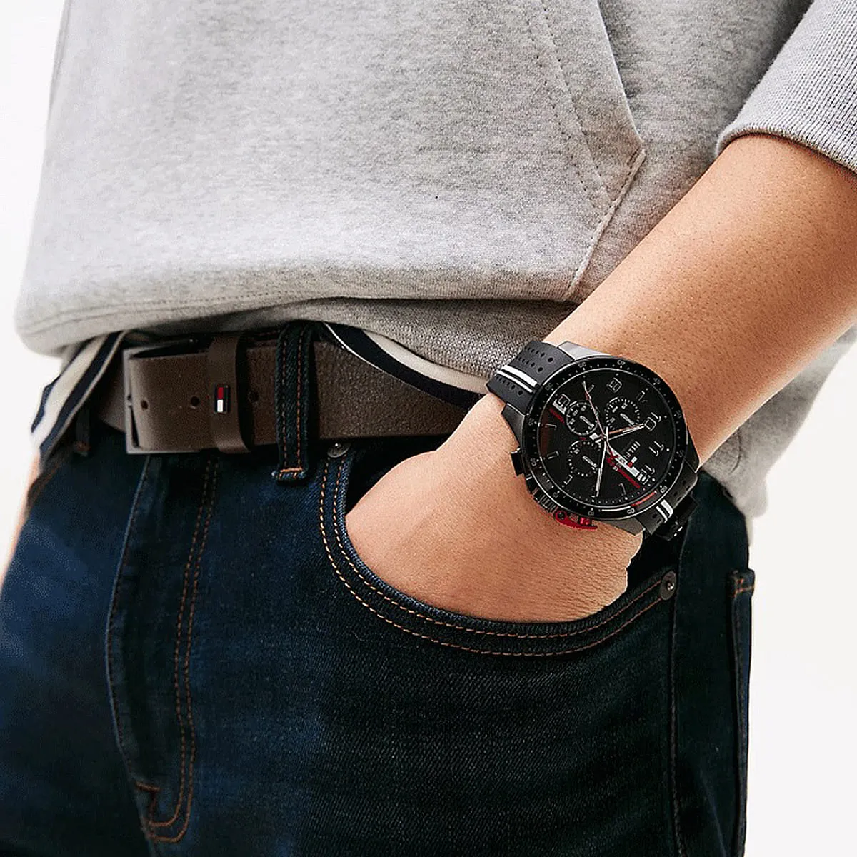 1792168 tommy hilfiger watch chronograph men black dial rubber strap quartz analog bank 9 1792168 tommy hilfiger watch chronograph men black dial rubber strap quartz analog bank 9