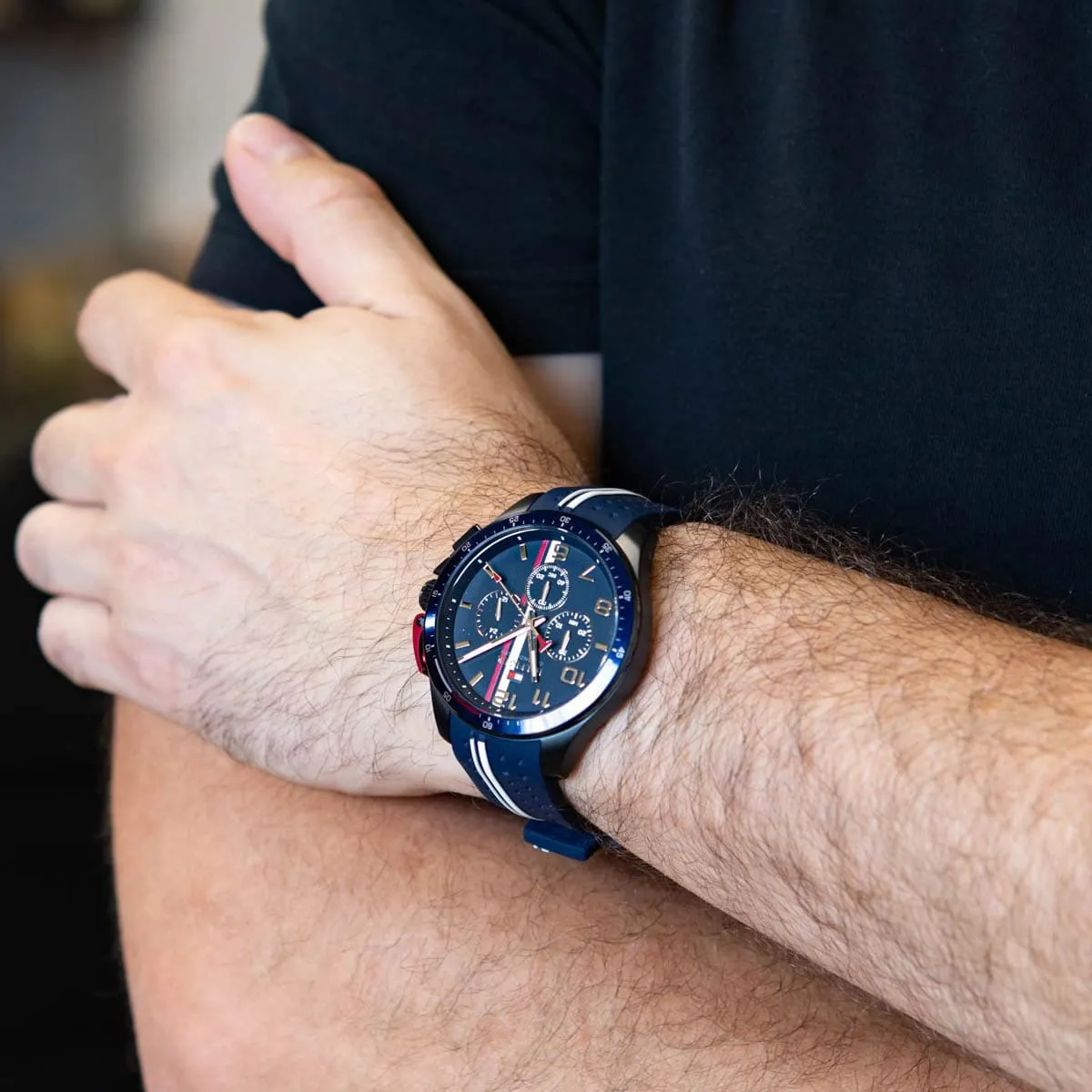 1792169 tommy hilfiger watch chronograph men blue dial rubber strap quartz analog bank 7 1792169 tommy hilfiger watch chronograph men blue dial rubber strap quartz analog bank 7