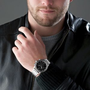 ar11241 emporio armani watch men black dial stainless steel metal silver strap quartz analog chronograph mario 12