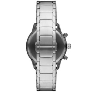 ar11241 emporio armani watch men black dial stainless steel metal silver strap quartz analog chronograph mario 3