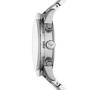 ar11241 emporio armani watch men black dial stainless steel metal silver strap quartz analog chronograph mario 4