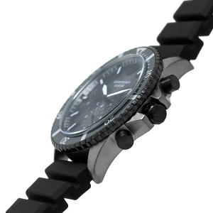 ar11515 emporio armani watch 100 meters men gray dial rubber black strap quartz battery analog chronograph diver 7
