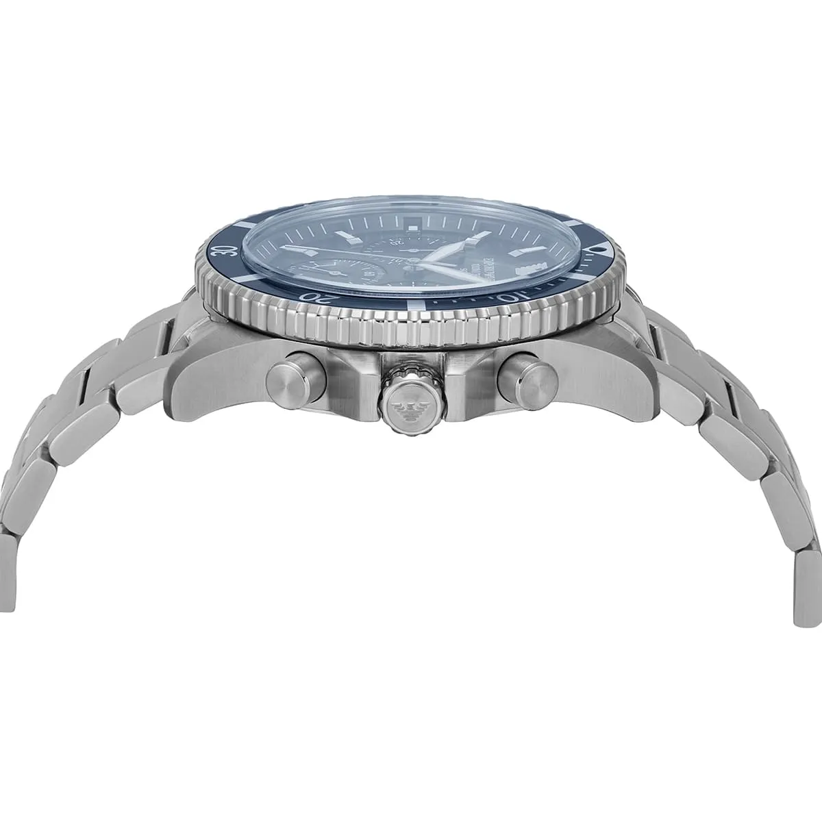 ar11681 emporio armani watch 100m 330ft men solar powered blue dial metal stainless steel silver strap quartz analog chronograph world explorer 8 ar11681 emporio armani watch 100m 330ft men solar powered blue dial metal stainless steel silver strap quartz analog chronograph world explorer 8