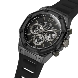gw0263g4 guess watch men black dial rubber strap quartz battery analog momentum 3