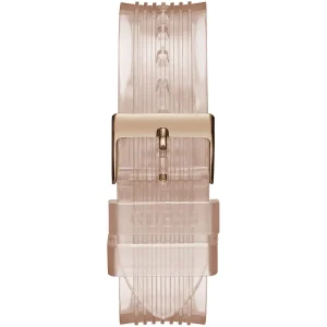 gw0409l3 guess watch women pink dial rubber strap quartz battery analog athena 4