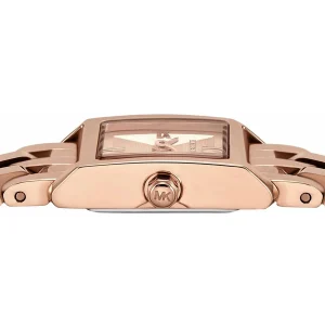 mk4932 michael kors watch women square rose gold dial stainless steel metal rose golden strap quartz battery analog three hand georgie 5