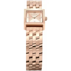 mk4932 michael kors watch women square rose gold dial stainless steel metal rose golden strap quartz battery analog three hand georgie 6