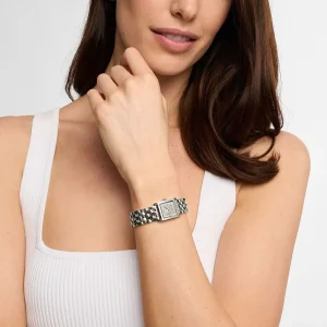 mk4933 michael kors watch women square silver dial stainless steel metal strap quartz battery analog three hand georgie 11