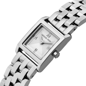 mk4933 michael kors watch women square silver dial stainless steel metal strap quartz battery analog three hand georgie 4